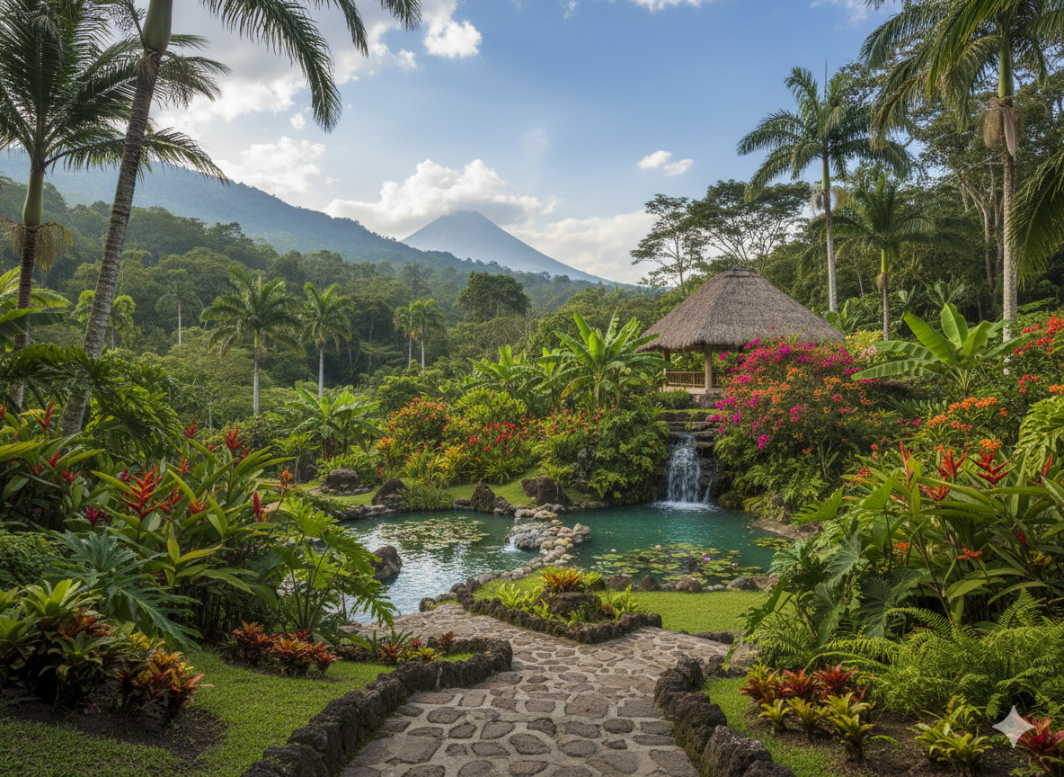 Jardín tropical diseñado en Guatemala